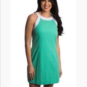 LAUREN JAMES SEERSUCKER SEAFOAM DRESS MEDIUM